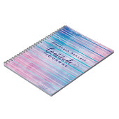 Pers. Roze/Blauwe Abstracte Patroon Dankbaarheid D Notitieboek (Linkerzijde)