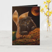 PERSAN NOIR MERCAT - carte de HALLOWEEN (Fleur jaune)