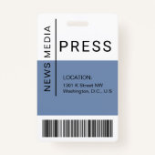 Persarbeider ID massamewerker dusty blue Badge (Achterkant)