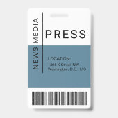 Persarbeider ID massamewerker dusty blue Badge (Achterkant)