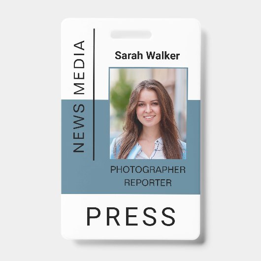 Persarbeider ID massamewerker dusty blue Badge (Voorzijde)