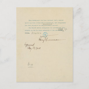 Persbericht over de erkenning van Israël door de V Briefkaart