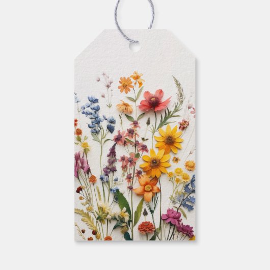 Persbloemen Wildbloemen Baby Shower Labels Cadeaulabel (Achterkant)