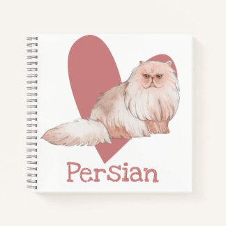 Perse Chat Aquarelle Kitty Pink Heart Journal