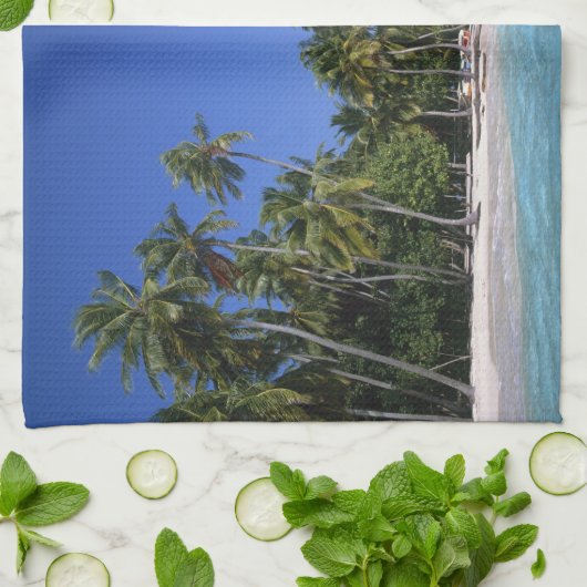 Persen met palmbomen, Maldiven Theedoek (Gevouwen)