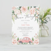 Perserij door Waterverf Floral Baby shower Kaart (Staand voorkant)