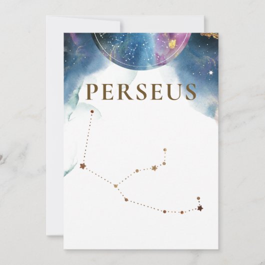 Perseus Constellation, Numéro de table céleste (Devant)
