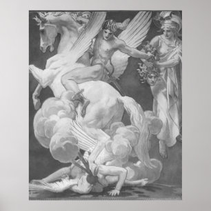 Perseus op Pegasus-zitmedaille Poster