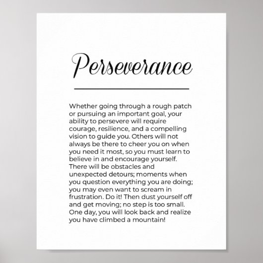 PERSEVERANCE Affirmation Motivation Décoration Mur (Devant)
