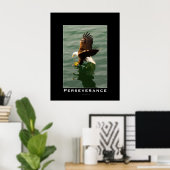PERSÉVÉRANCE Aigle chauve Poster d'art motivationn (Bureau à domicile)