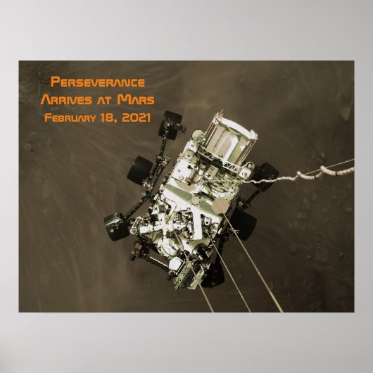 Perseverance arriveert op Mars Poster (Voorkant)