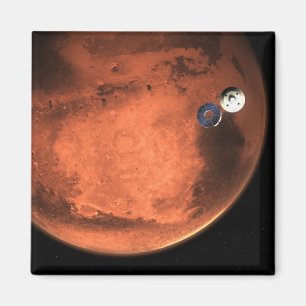 Perseverance Rover gieten van zijn cruise stage. Magneet