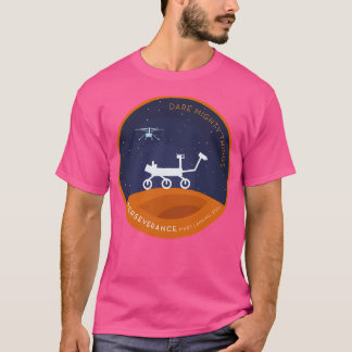 Perseverance Rover Mars Night Silhoutte Homage Pat T-shirt