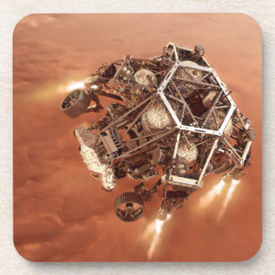 Perseverance Rover vuurt afdaling fase motoren op Bier Onderzetter