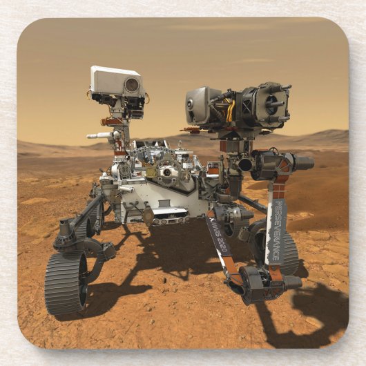 Perseverance Rover werkt op het oppervlak van Mars Bier Onderzetter (Voorkant)
