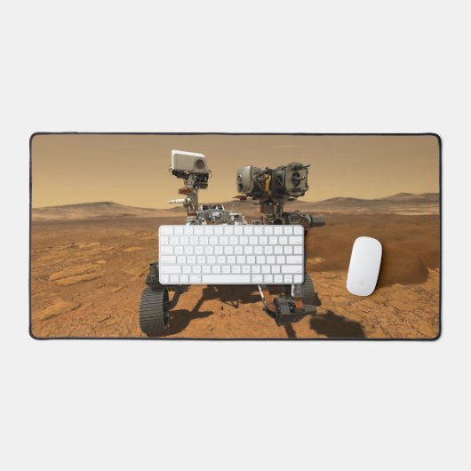 Perseverance Rover werkt op het oppervlak van Mars Bureaumat (Keyboard & Muis)