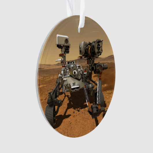 Perseverance Rover werkt op het oppervlak van Mars Ornament (voorkant)