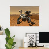 Perseverance Rover werkt op het oppervlak van Mars Poster (Thuiskantoor)
