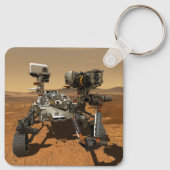 Perseverance Rover werkt op het oppervlak van Mars Sleutelhanger (Achterkant)
