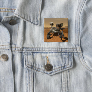 Perseverance Rover werkt op het oppervlak van Mars Vierkante Button 5,1 Cm