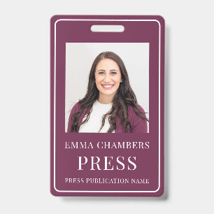 Persfotopas Burgundy ID-badge Badge