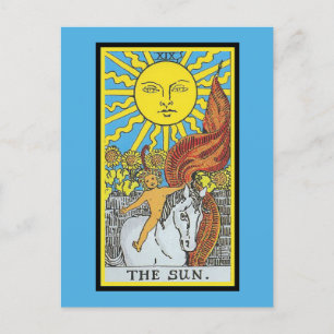persgiet Het ontwerp van de Sun Tarot-kaart Briefkaart