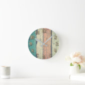 Pershuis geschilderd hout oceanside gestript ronde klok (Huis)