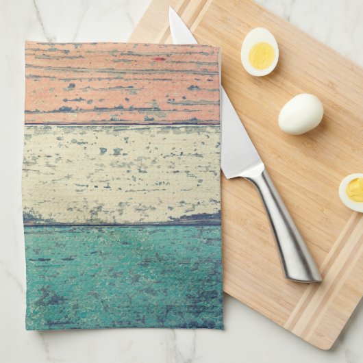 Pershuis geschilderd hout oceanside gestript theedoek (Quarter Fold)