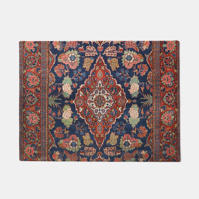 Persia Kashan Lattice Red Medallian  Deurmat (Voorkant)