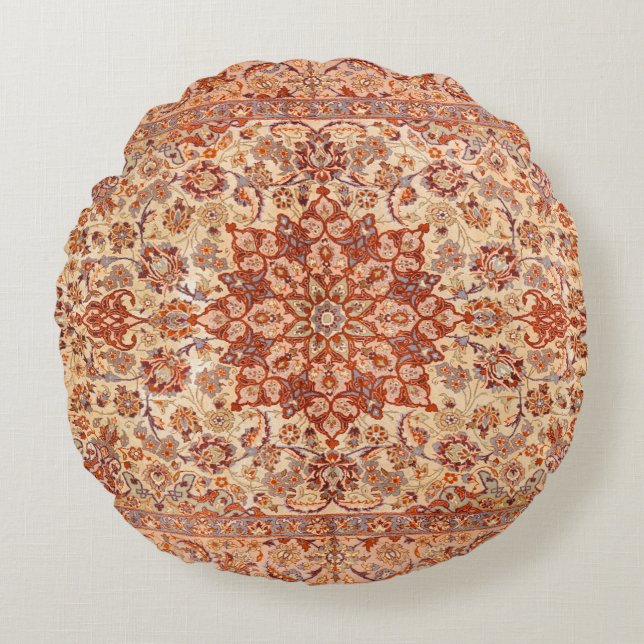 Persia Muted Cream Blush Tan  Rond Kussen (Voorkant)