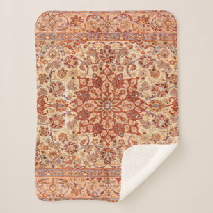 Persia Muted Cream Blush Tan Sherpa Deken