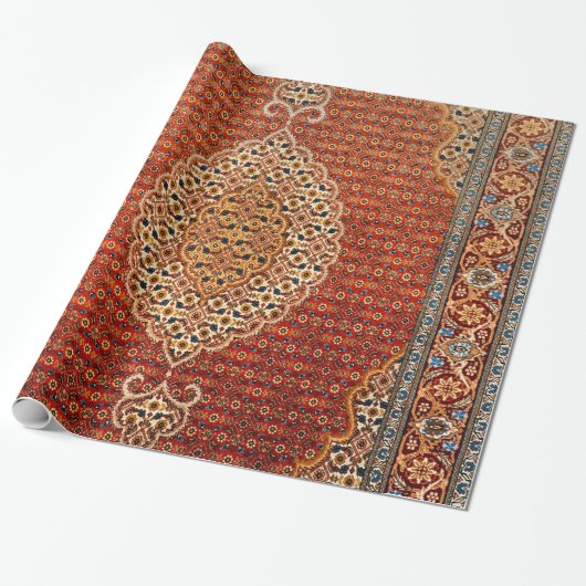 Persia Red Blue Oranje geel Cadeaupapier (Uitgerold)