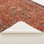 Persia Sarouk Red Yellow Leaf  Sherpa Deken (3/4)