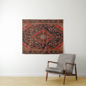 Persia Sarouk Vibrant Red Black  Wandkleed (In Situ (horizontaal))