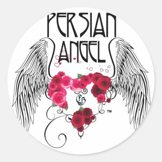 Persian Angel Ronde Sticker (Voorkant)