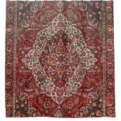 Persian Bakhtiari Deep Dark Red Tan Douchegordijn (Voorkant)
