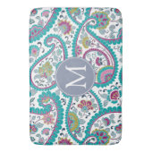 Persian Boteh Paisley Pattern Monogram Bath Mat (Voorkant Verticaal)