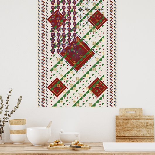 Persian Carpet Pattern Poster (Keuken)