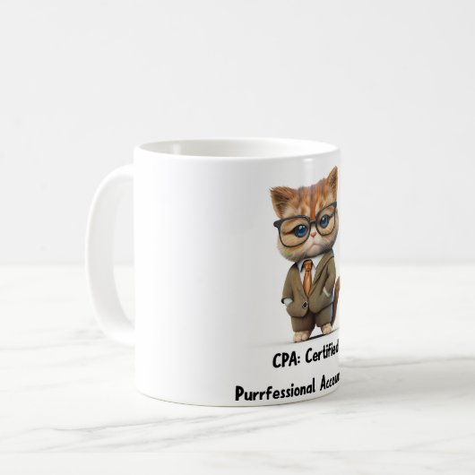 Persian Cat Accountant Mug — Funny Office Gift  (Devant gauche)