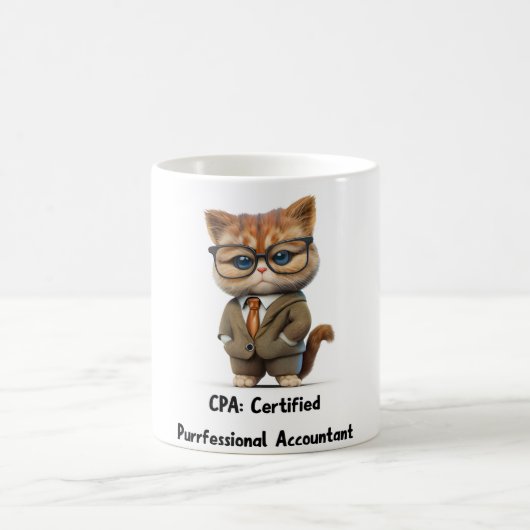 Persian Cat Accountant Mug — Funny Office Gift  (Centre)