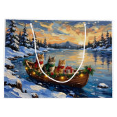 Persian Cat Christmas Boat Holiday Groot Cadeauzakje (Achterkant)