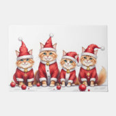 Persian Cat Christmas Dress Santa Hat Deurmat (Voorkant)