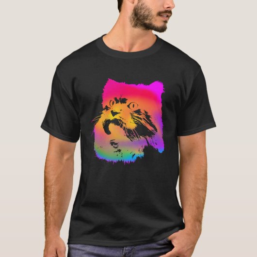 Persian Cat Cute Rainbow Cats Graphic Kitten T-shirt (Voorkant)