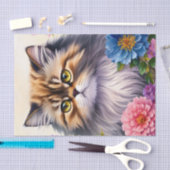 Persian Cat Floral Art Tissuepapier (Craft)