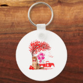 Persian Cat Heart Tree Valentines Day  Sleutelhanger (Voorkant)