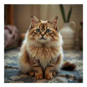 Persian Cat Lounge Floor Humor Decor Poster Perfect Poster