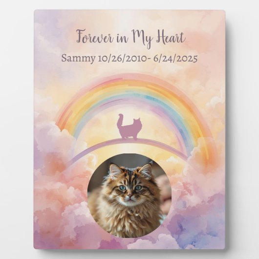 Persian Cat Pet Memorial Photo Plaque (Devant)