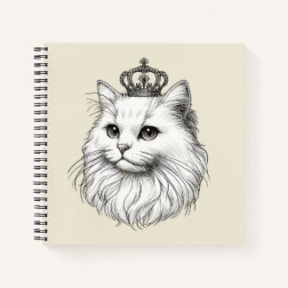 Persian Cat Wearing a Crown  Notitieboek