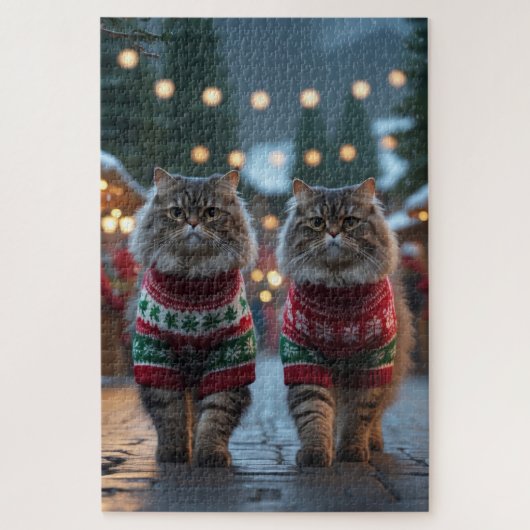 Persian Cats Christmas Snow Holiday Legpuzzel (Verticaal)