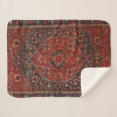 Persian Joshan Red Rusty Blue  Sherpa Deken (Voorkant (horizontaal))